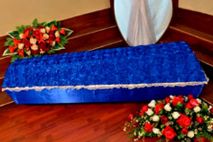 гроб обитый тканью