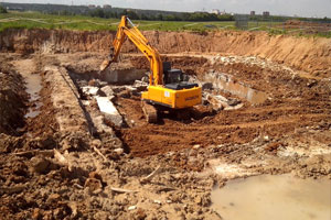 подготовка участка под котлован