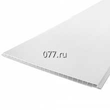 панель стеновая отделочная пластиковая (ПВХ) Орто Белый фарфор, белая, 3000 х 250 х 10 мм