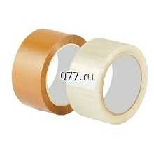 скотч канцелярский (лента клейкая) прозрачный, коричневый