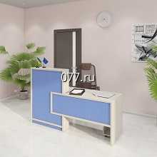 стойка-ресепшен (стойка для администратора) с применением пластика, МДФ, ламината