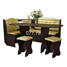 кухонный уголок (стол, диван угловой, табуретки)