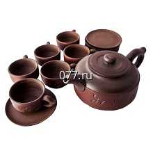 посуда кухонная из красной глины глазурированная и молоченная