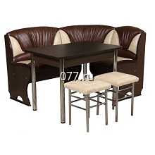 гарнитур обеденный (стол, диван угловой, стулья (табуретки))