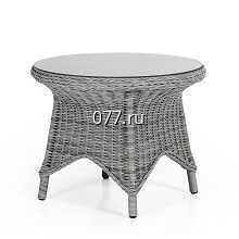 стол плетеный (ротанг, техноротанг), стеклянный