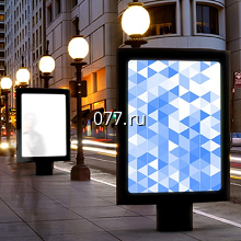 стенд рекламный (сити-формат) со сменной информацией, световой (сити-лайт),  с роллерным механизмом (скроллер, роллерный дисплей)
