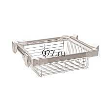 корзина выдвижная (выкатная) для шкафа для одежды сетчатая в шкаф-купе