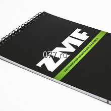 блокнот-изготовление на заказ (печать) на металлической пружине, возможна персонализация страниц, полноцветная обложка