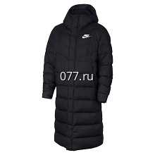 пуховик мужской удлиненный, с капюшоном, с мехом, молодежный, классический