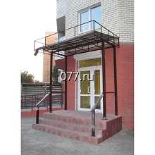 козырек (навес) входной с рекламными элементами изготовление на заказ