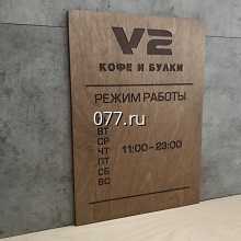 табличка режимная (вывеска с режимом работы, режимник)-дизайн (разработка)