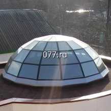фонарь зенитный (купол световой, конструкция прозрачная)-установка (монтаж,изготовление, остекление)