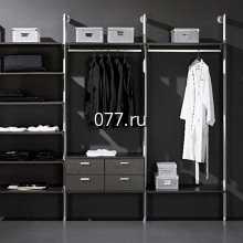 гардеробная комната (интерьерная открытая система хранения одежды) каркас из металлического (алюминиевого) профиля, Самсунг Альтерна (SAMSUNG ALTERNA)