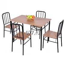 группа обеденная (стол, стулья, комплект) металл-стекло, Китай