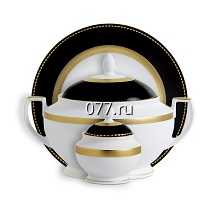 сервиз столовый (набор столовый) Цептер, фарфоровый, Блэк энд Вайт (BLACK&WHITE)