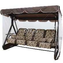 качели садовые (дачные) четырёхместные Элит, с москитной сеткой