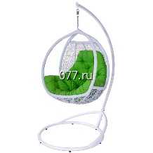 качели садовые (дачные) Кокон Ренессанс, с салатовой подушкой