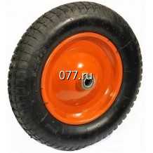 колесо для тачки (тележки) садово-строительной с подшипником и камерой 3х8, ось 16 мм