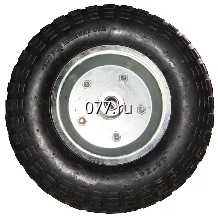 колесо для тачки (тележки) садово-строительной пневматическое 13 (серебристое) для тачки с цельной ручкой Дельта (DELTA)