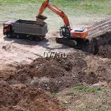 котлован-рытье (разработка, устройство) с перевозкой грунта на расстояние менее 5 км на площадку заказчика
