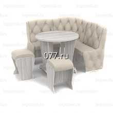 кухонный уголок (стол, диван угловой, табуретки)