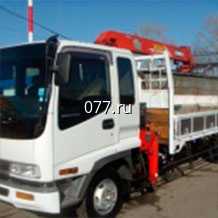 автоперевозка (доставка) грузов самопогрузчиком (грузоперевозка автомобильная) вылет стрелы 10 м, грузоподъёмность стрелы  3 т