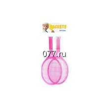 бадминтон с мячом и воланами, розовый