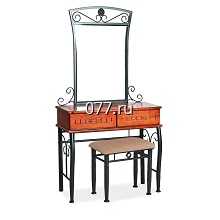 стол туалетный (тумба с зеркалом, трюмо) ковка+дерево