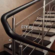 перила (ограждение лестничное, элемент лестницы) изготовление на заказ, со стеклянным заполнением