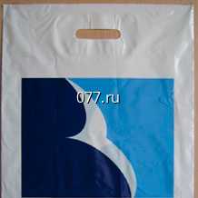 пакет с логотипом-изготовление на заказ с прорубной ручкой