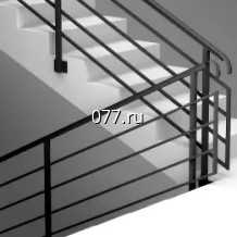 перила (ограждение лестничное, элемент лестницы) из черного металла, с полимерным покрытием