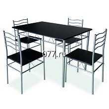 группа обеденная (стол, стулья, комплект) металл-стекло, Китай