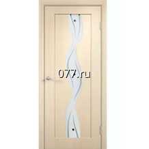 дверь (блок) межкомнатная-изготовление на заказ шпонированная эконом Дуэт, остекленная (цвет: дуб)